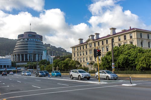 The Beehive Building in Wellington, New Zealand 