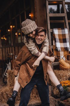 Couple planning their stay in a Poconos cabin