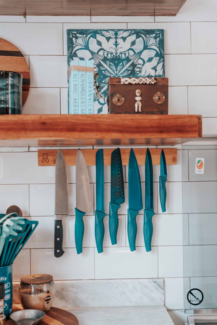 Photo Of Blue Kitchen Knives