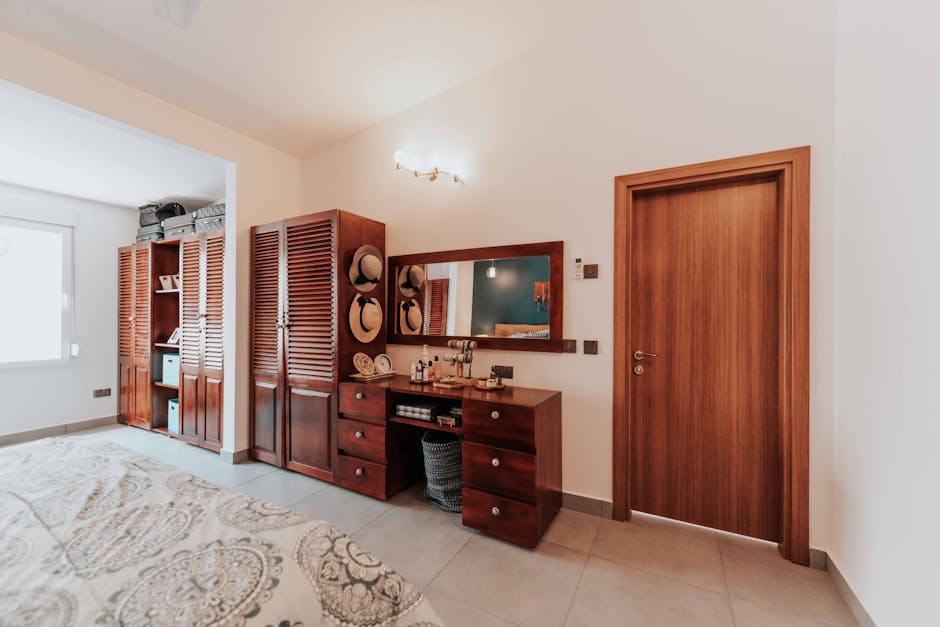 Bedroom wardrobe interior design with organization