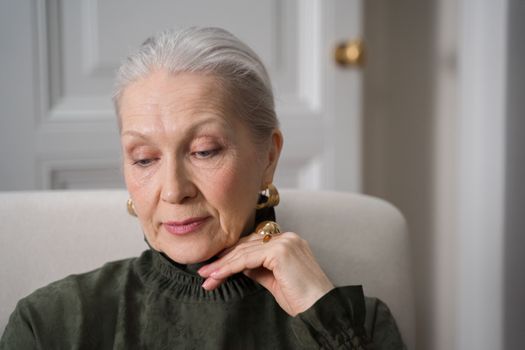 Portrait of Elderly Woman at Home
