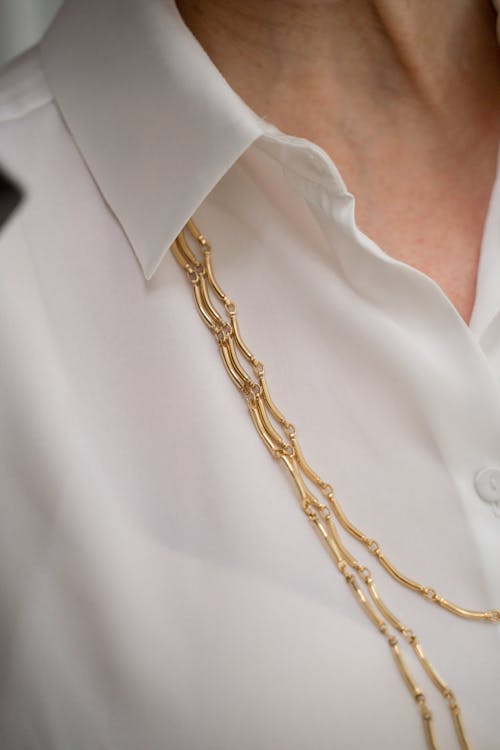 Necklace and Shirt on an Elderly Woman