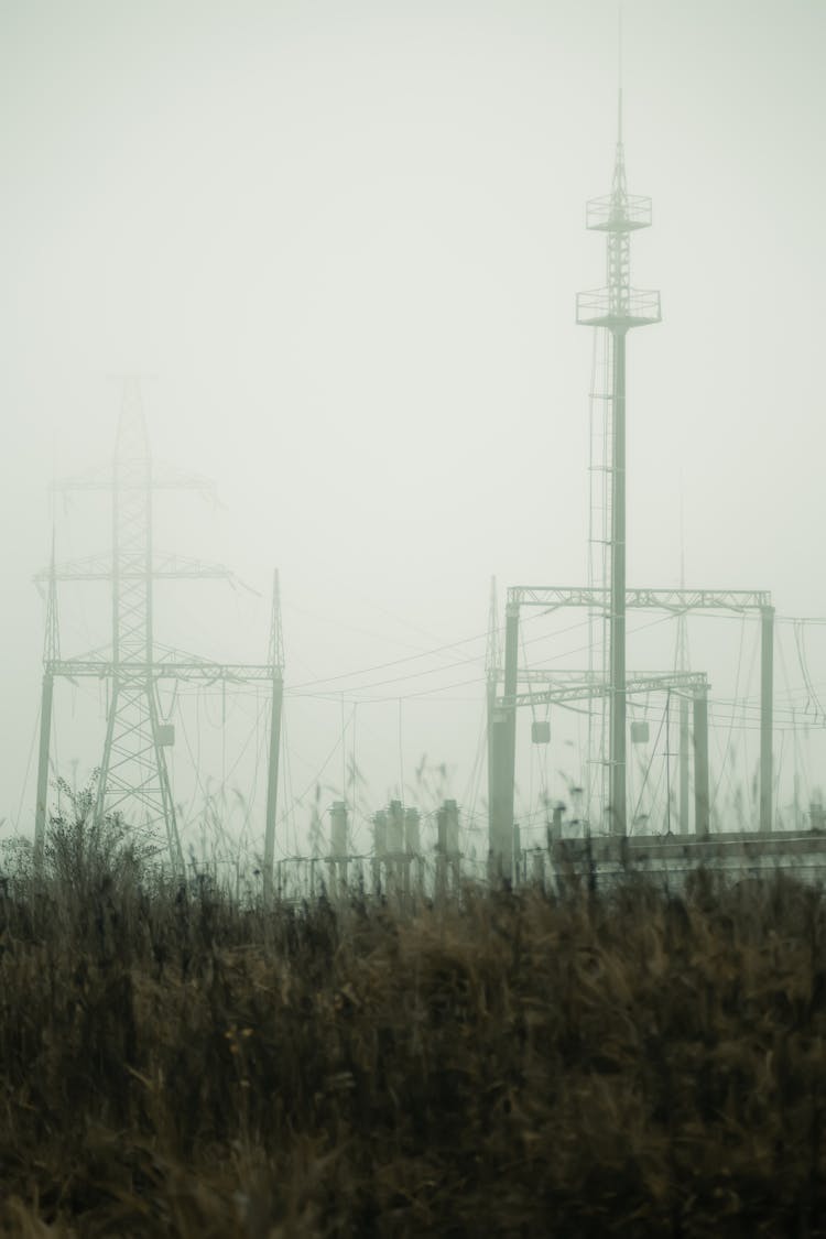 Power Station In Fog