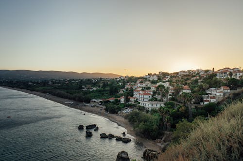 High Angle Shot of Beach Front Properties