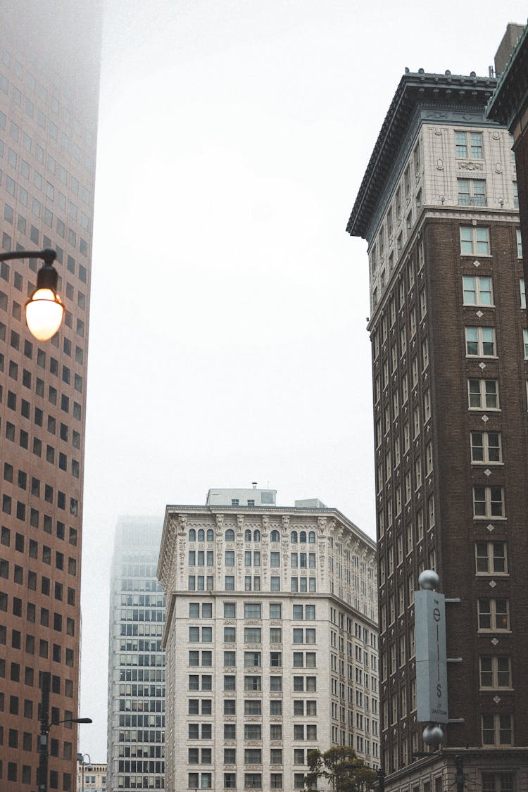 Buildings In A City In A Foggy Day In Atlanta