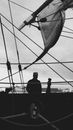 Silhouette of People on Boat
