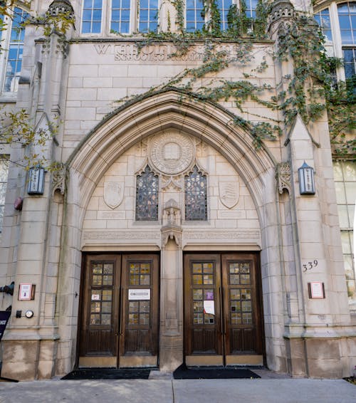 Arched Entrance of a University Building