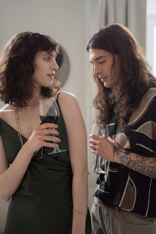 Man and Woman with Wine Glasses