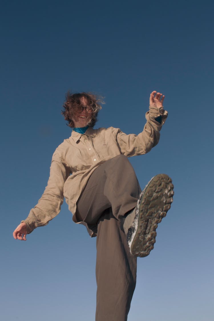 A Girl With A Muddy Shoe Sole