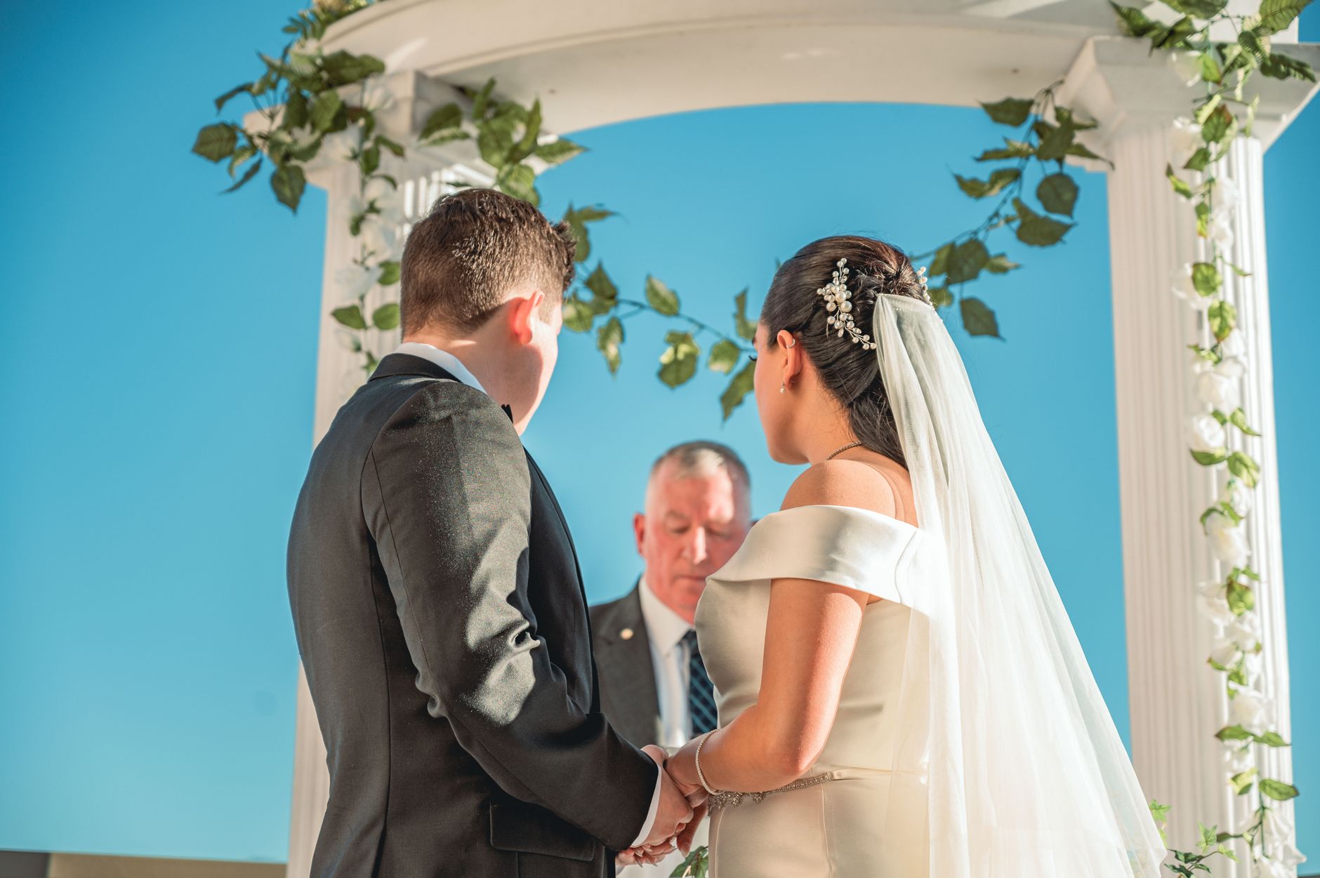 Professional wedding planner organizing event details