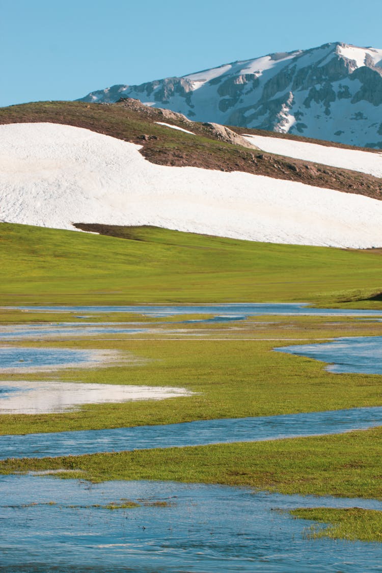 Winter Landscape With Snowcapped Mountains