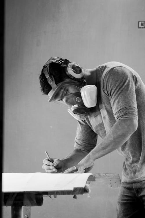 A Man Working in a Workshop