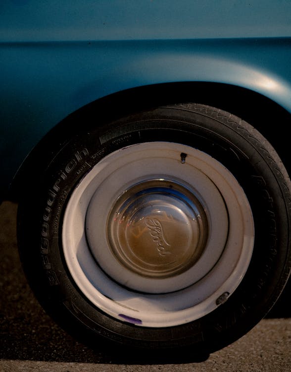 Tire of a Car in Close-up Photography