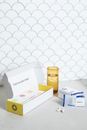 Yellow and White Labeled Box