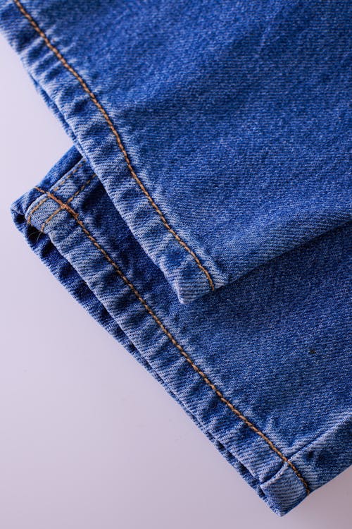 Stitches on the Denim Jeans Bottom Hern