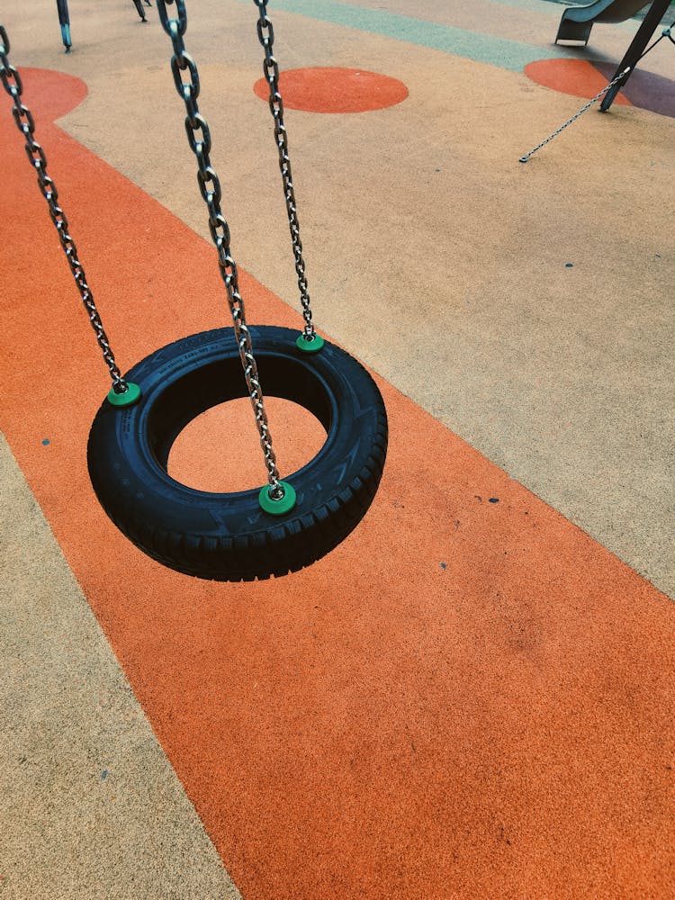 Tire Swing With Steel Chains 