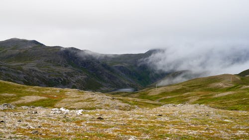 Scenic View of a Foggy Mountain 