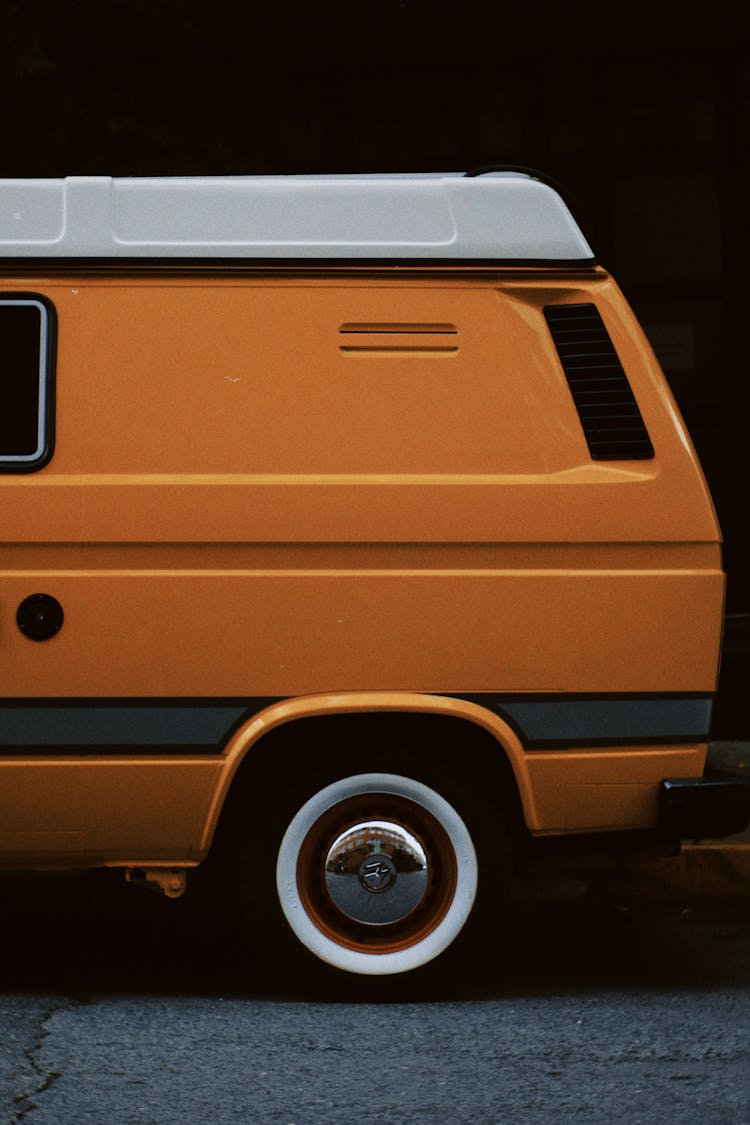 Back Side Of An Orange Van