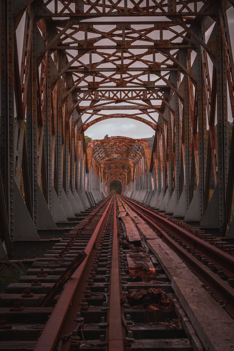 Railway Tracks On The Bridge 