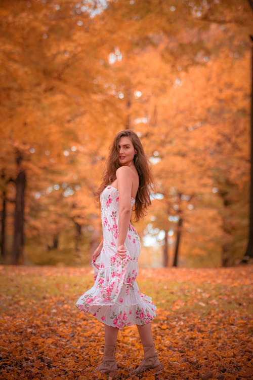 Fotobanka s bezplatnými fotkami na tému jeseň, jesenná sezóna, kvetinové šaty