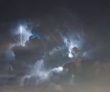 White Clouds on Black Background