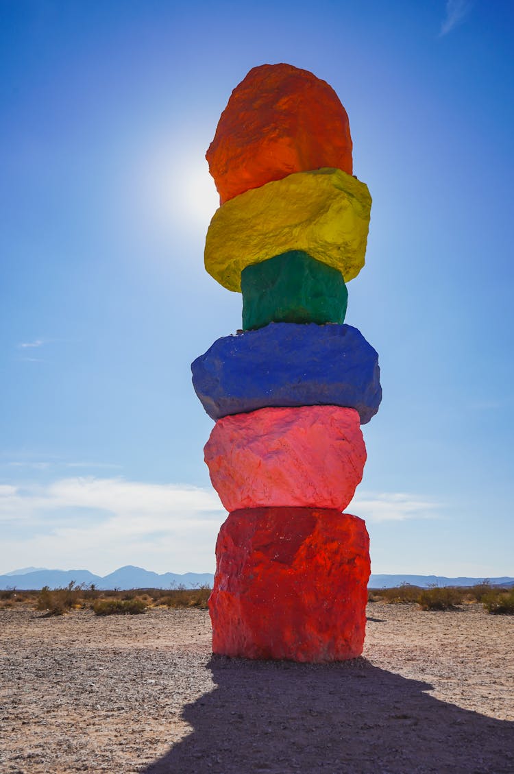 A Stack Of Colorful Big Rocks 