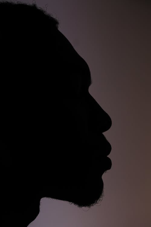 person looking down silhouette