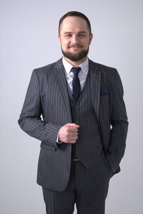 Man Bearded Hipster Wear Formal Suit Stock Photo 1410801641