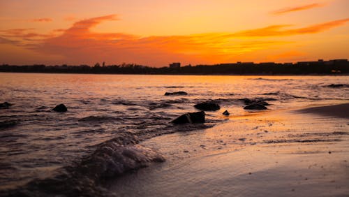 Ocean Waves during Sunset