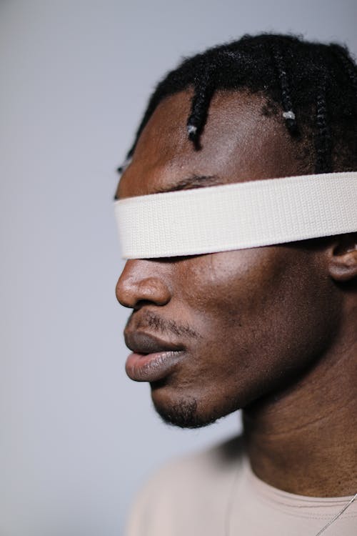 Blindfold on Man Face