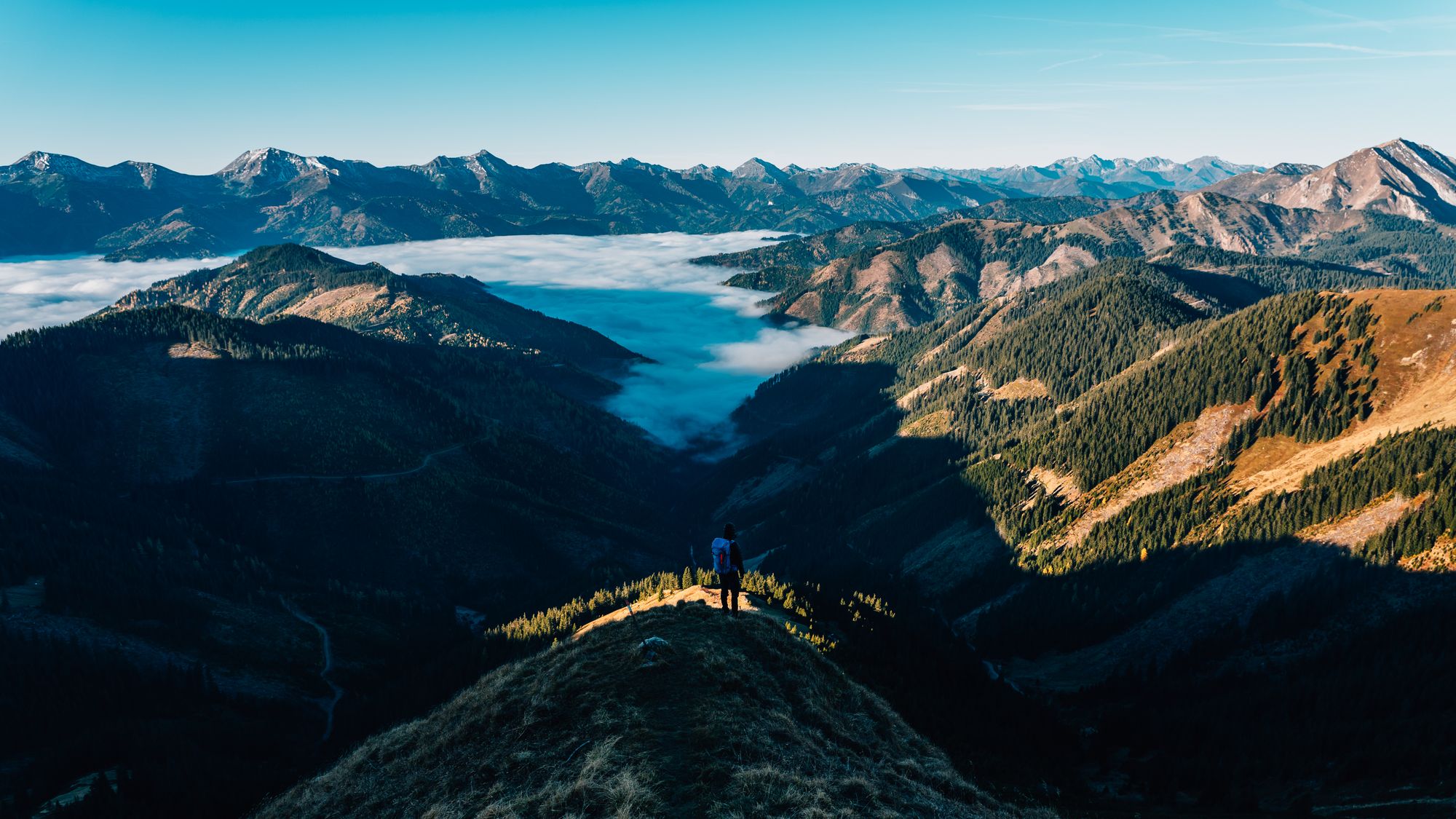 Mountain valley above the clouds