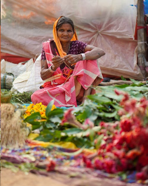 Portrait of Elderly Woman Working