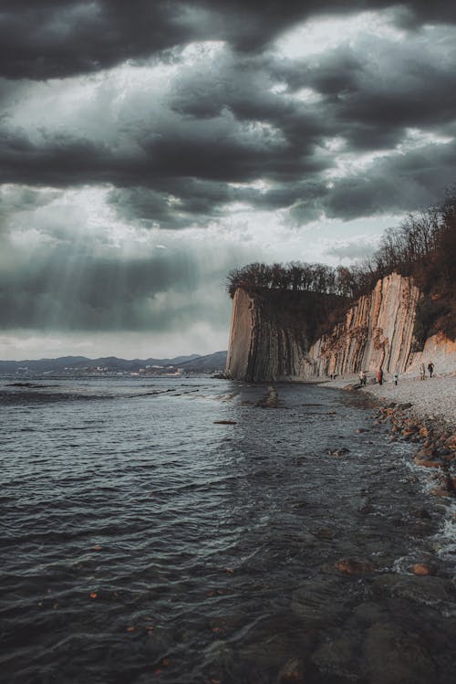 Foto profissional grátis de beira-mar, falésias, mar