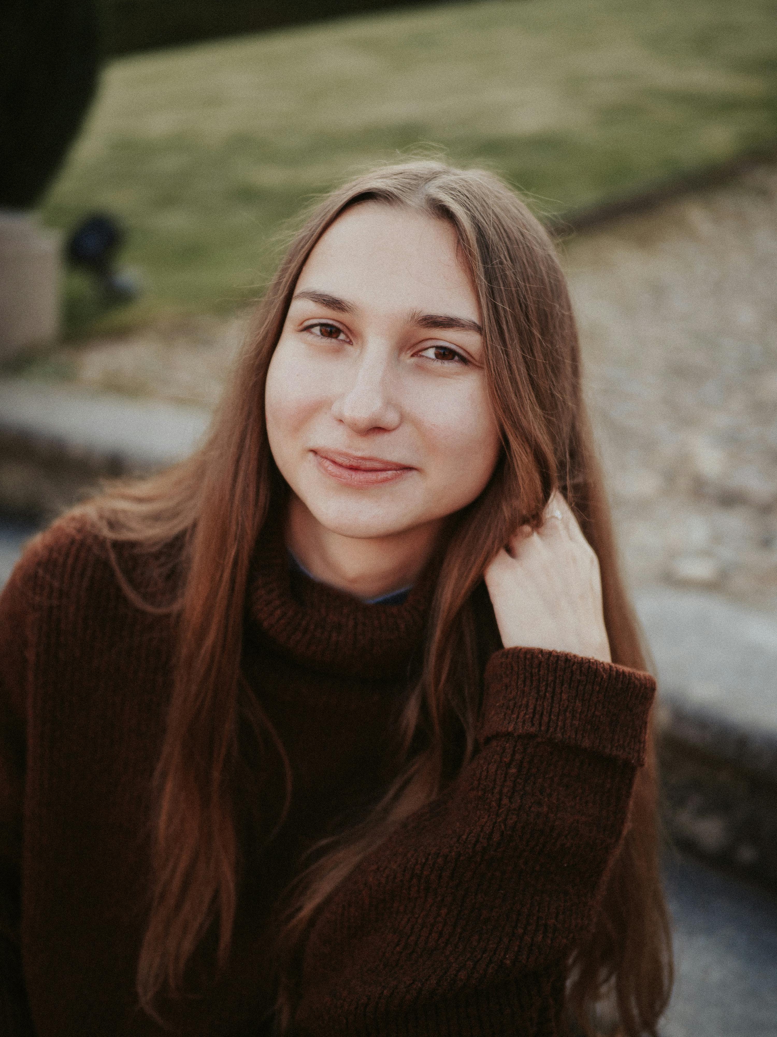 Teenage Girl with Long Blond Hair in Formal Garden at Sunset · Free ...