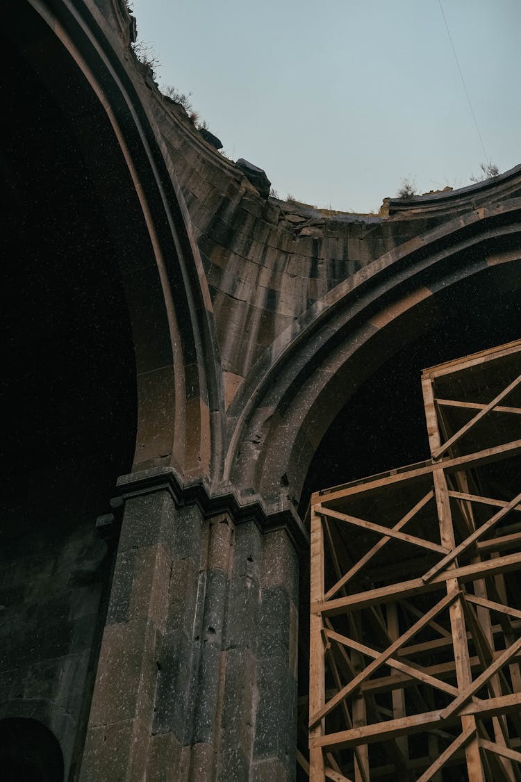 Scaffolding In Corner Of History Building