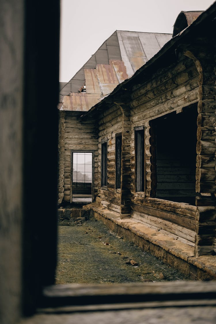 Abandoned House With Broken Roof 