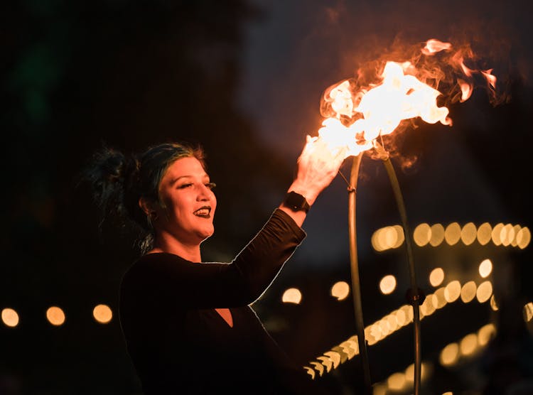 Performer Playing With Fire