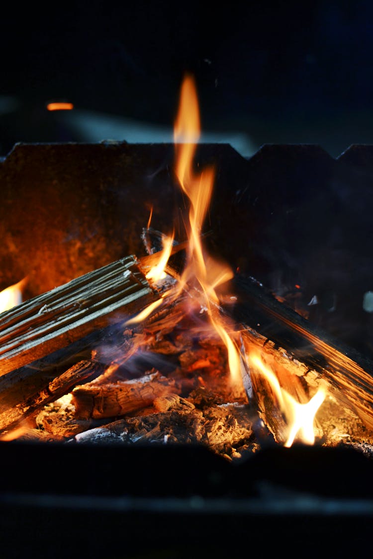 Fire Burning In Stove