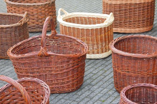 Finished willow baskets set out to dry, photo by Jan van der Wolf on Pexels