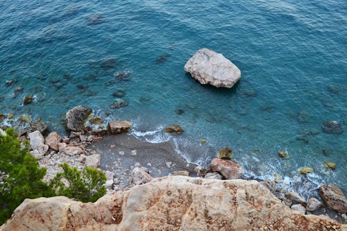 High Angle View of a Sea and the Shore