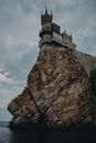 A Castle on Top of the Coastal Rock Mountain