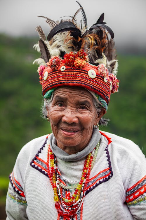 Elderly Woman in Traditional Clothing