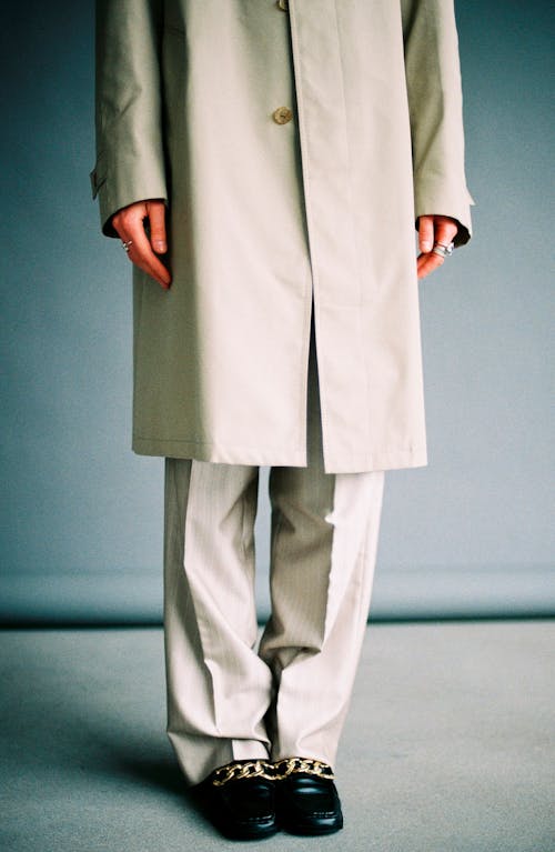 Free Man in Beige Coat Standing Stock Photo