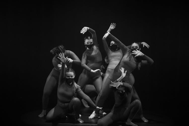 Modern Ballet Group In Scene Performance