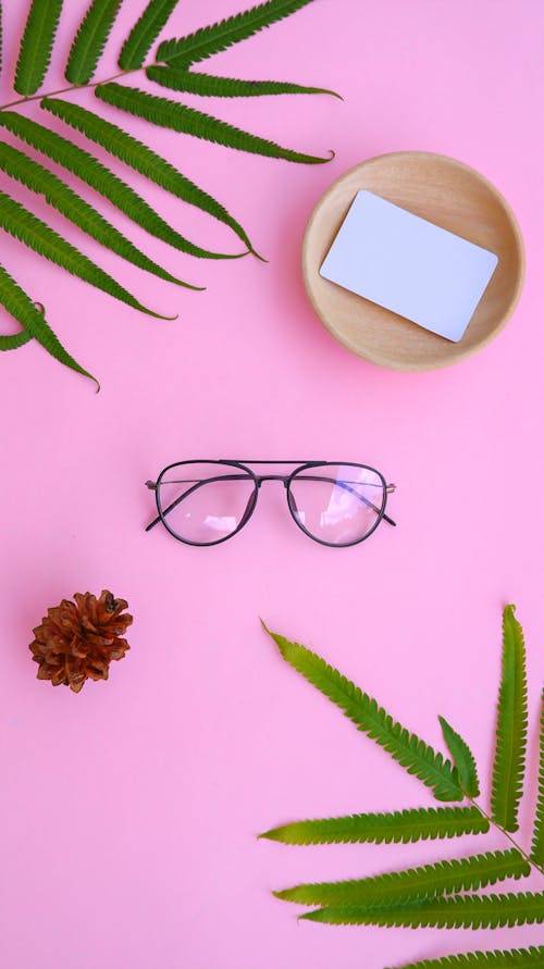 Free Photo of an Eyewear on Pink Surface Stock Photo