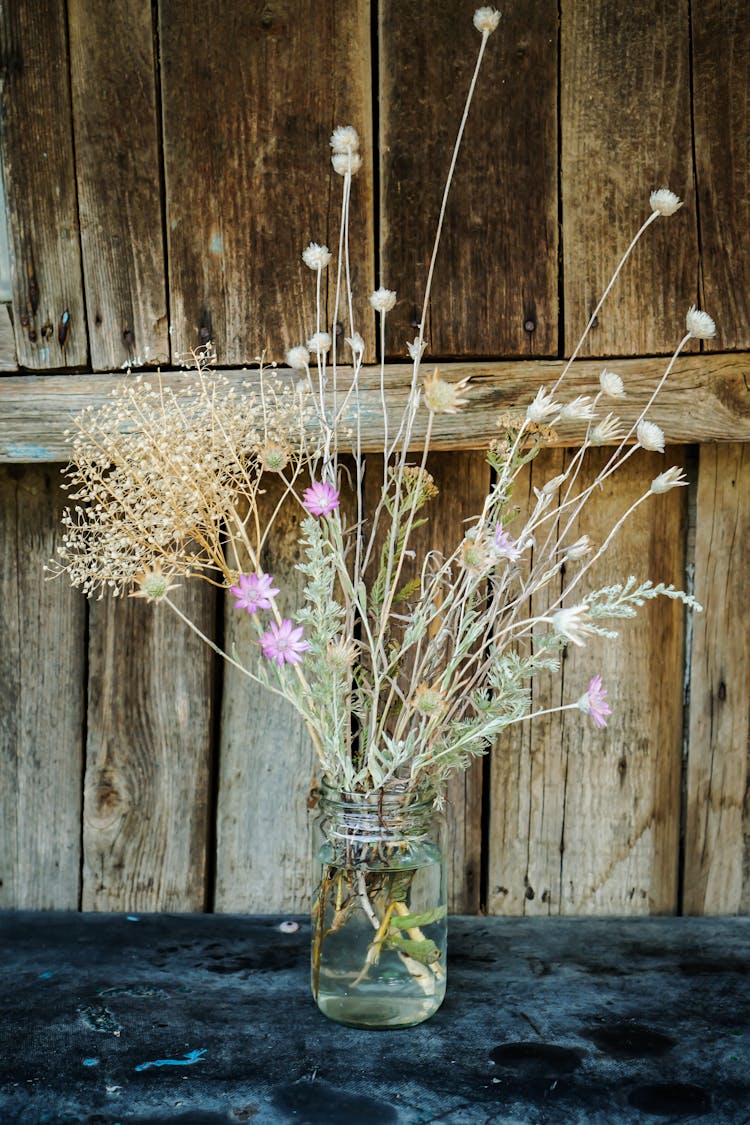 Flower Arrangement In Jar