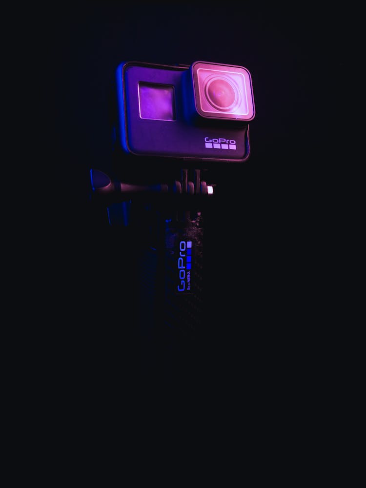 GoPro Camera On Black Background