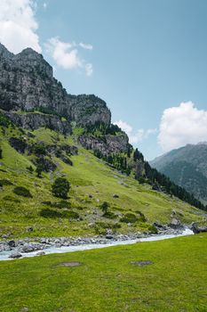 Green and Gray Mountain Under Blue Sky