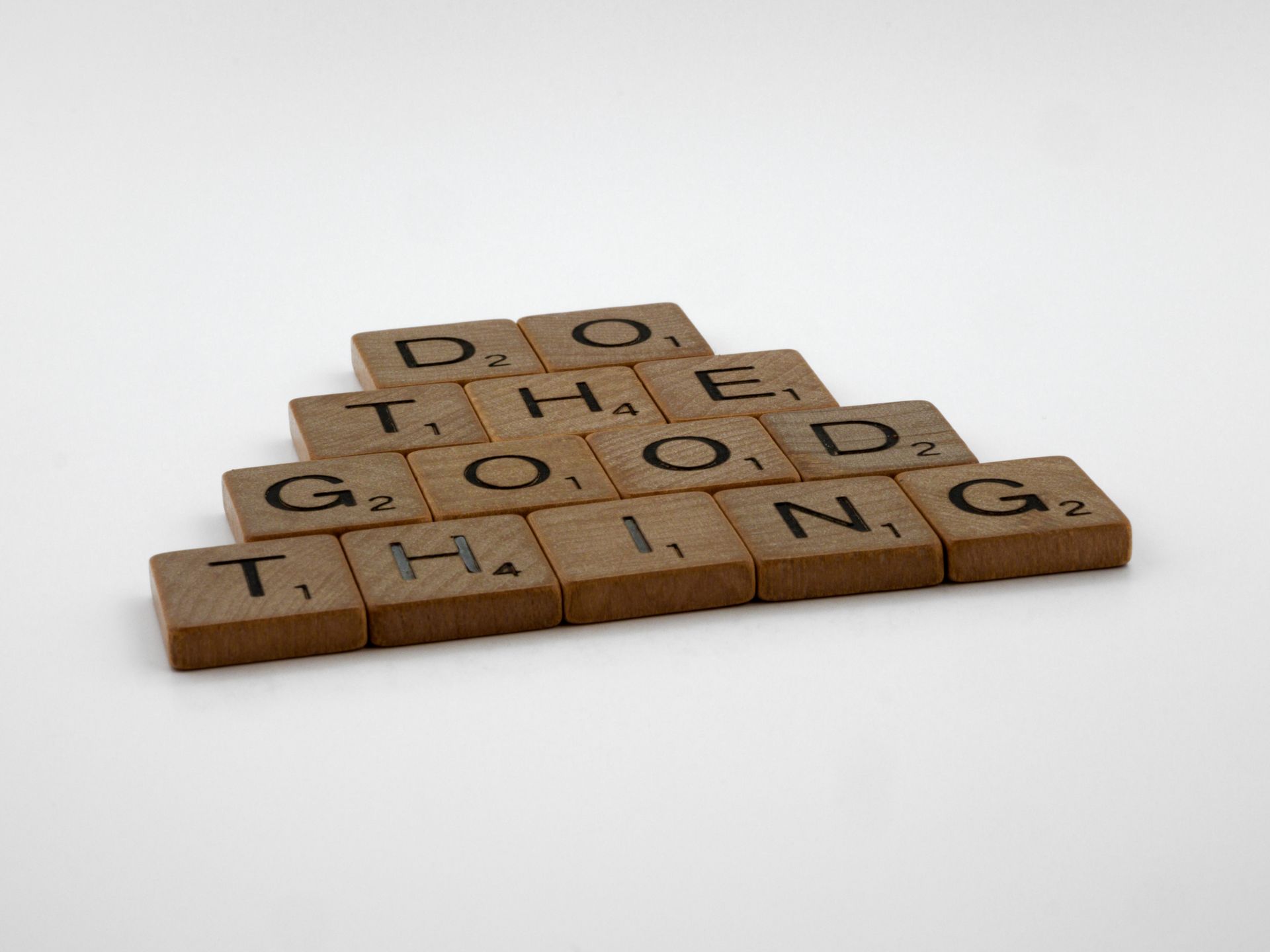 A Do the Good Thing Quote on Scrabble Tiles