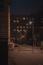 Brown Concrete Building during Night Time